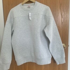 J. Crew Men's Light Gray Crewneck “football” Sweatershirt New